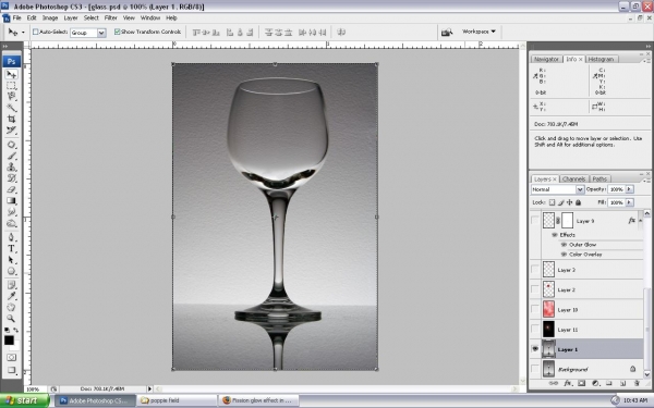 Creation of glass opo jal??: Step 2